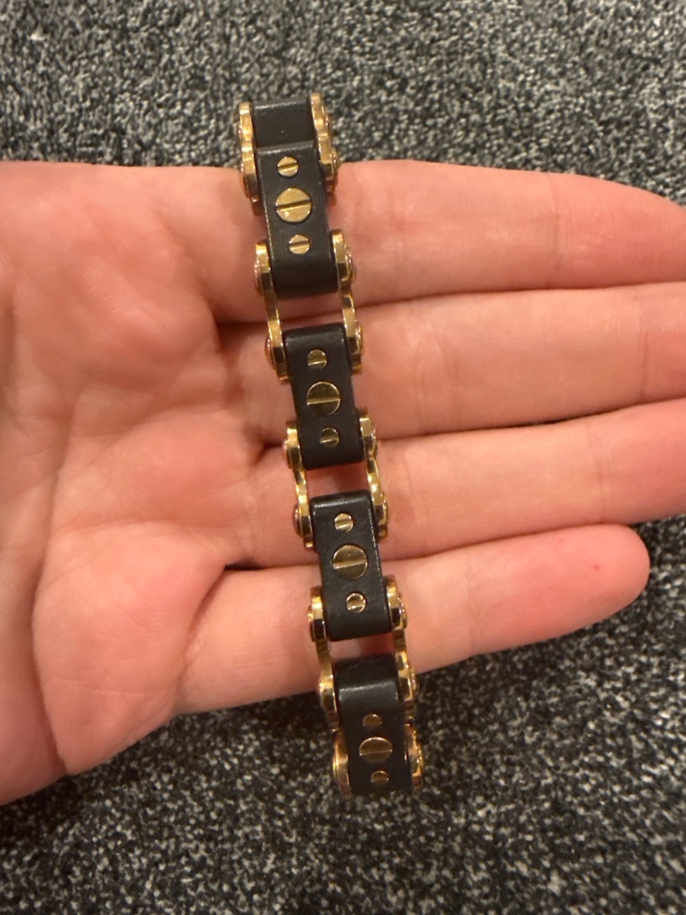 BLACK & GOLD 11.5MM BICYCLE BRACELET